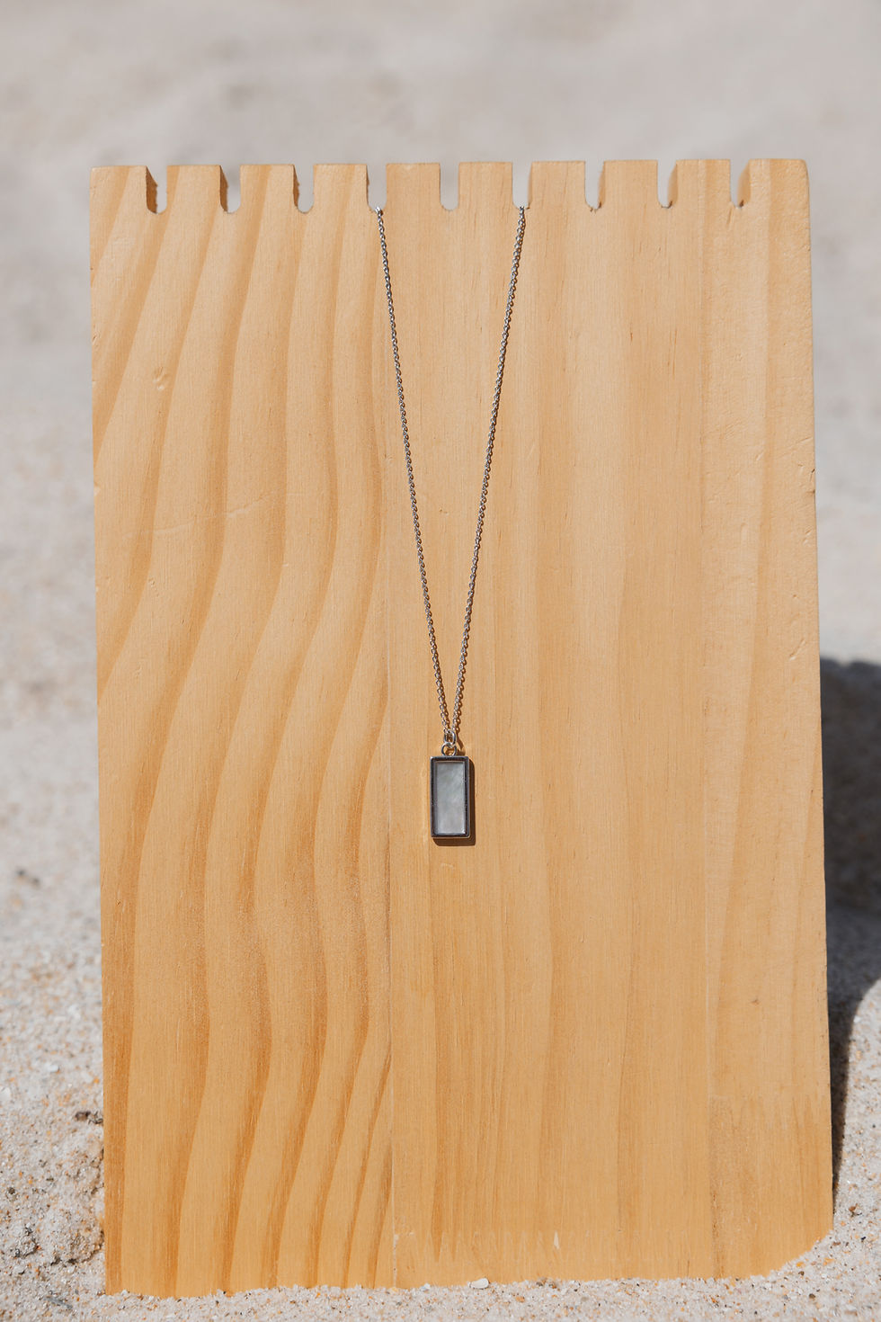 Thumbnail: Silver Pearl Tag Necklace