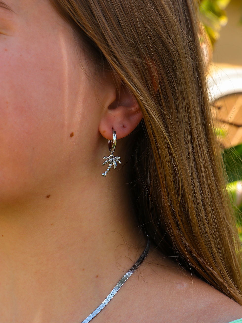 Thumbnail: Silver Unique Palm Tree Earrings
