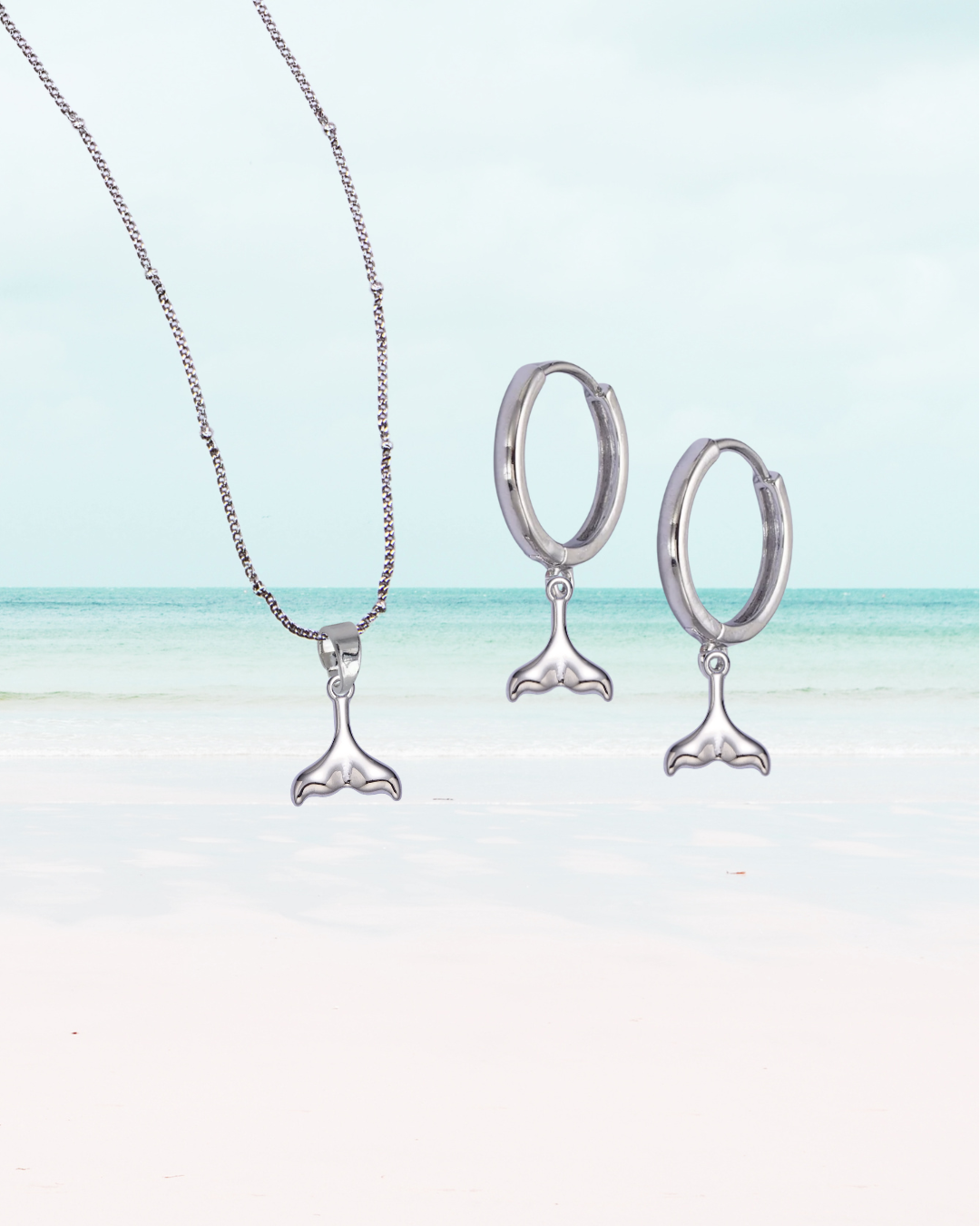 Silver Whale Tail Set
