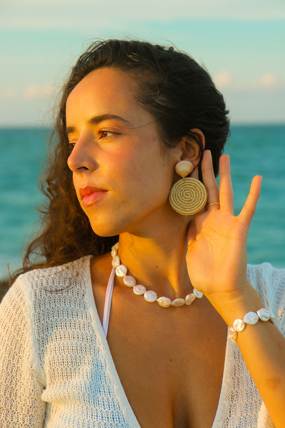 Thumbnail: Rattan Seashell Earrings