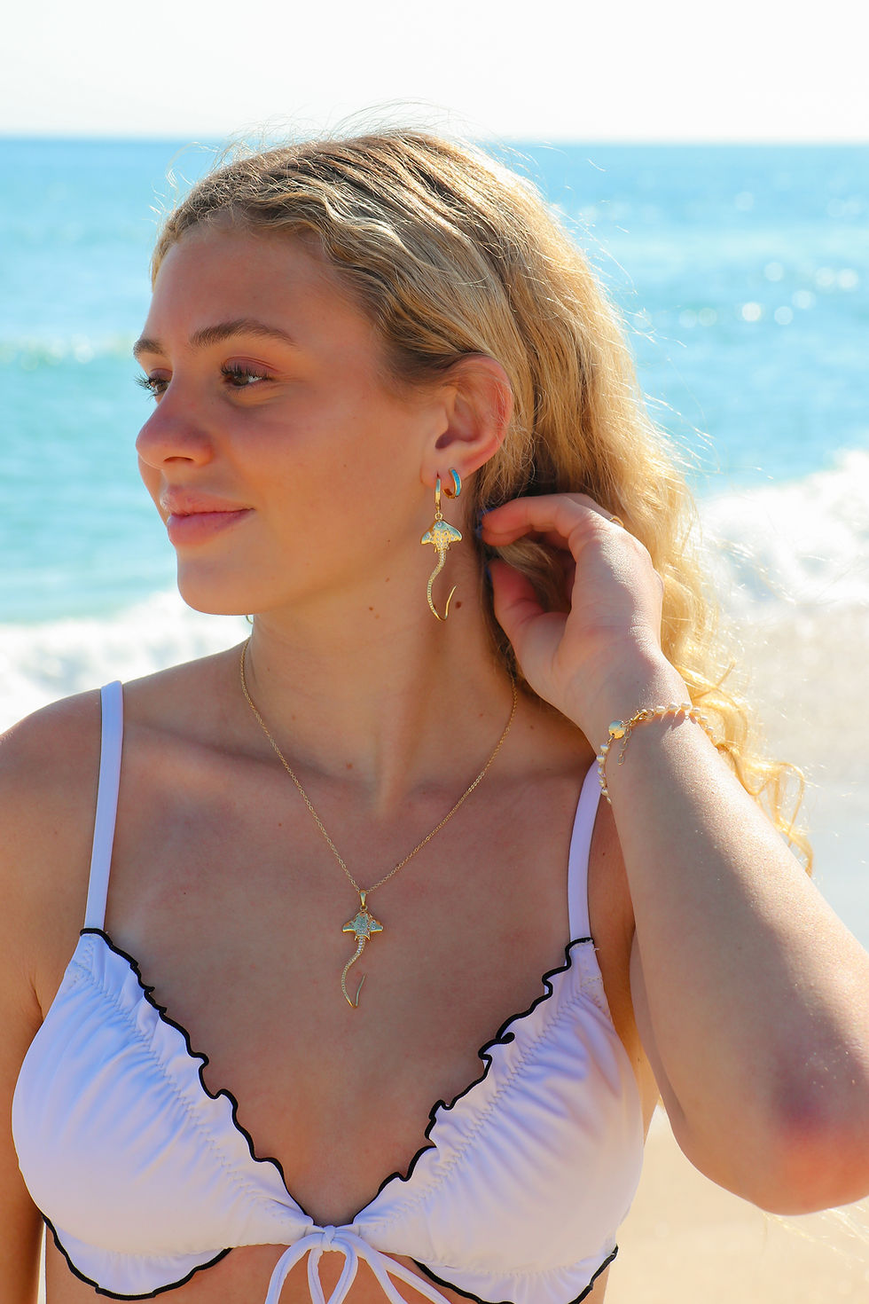 Thumbnail: Gold Spotted Eagle Ray Necklace