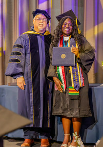 Roshele Jean-Baptiste, History Department peer advisor, with Department Chair, Professor Ruben Flore