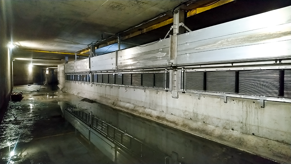 HSR Rechen mit aufgebautem Dammbalken | Projekt Montpellier