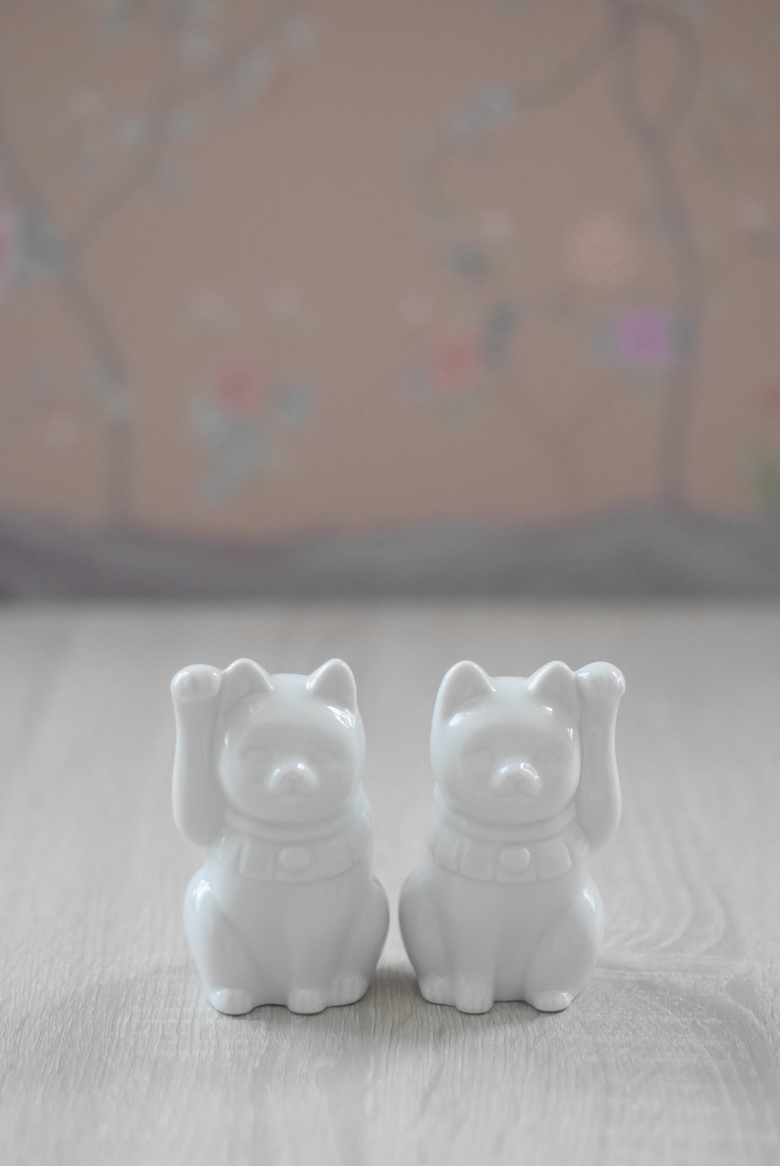A pair of Plain Lucky Cat