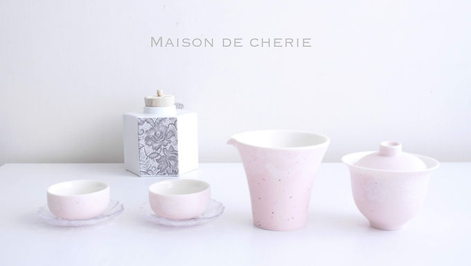 Mashmellow pink Chinese Tea cup set