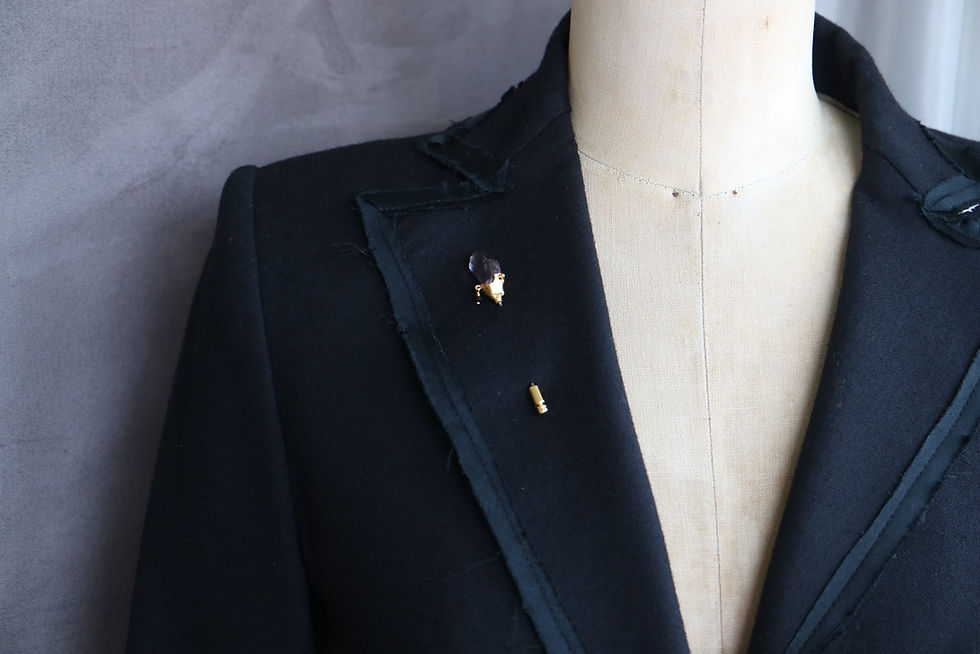 Thumbnail: Amethyst pin brooch with Black Spinel (23BR-03)