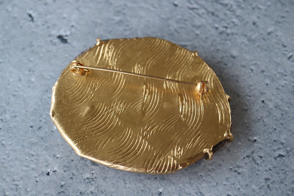 Thumbnail: Green Agate Brooch -A- (23BR-18)