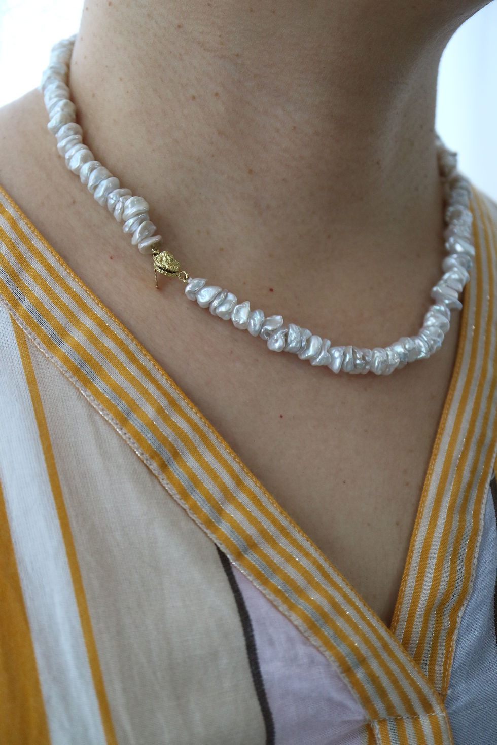サムネイル： Shell clasp Freshwater pearl Necklace（23N-04）