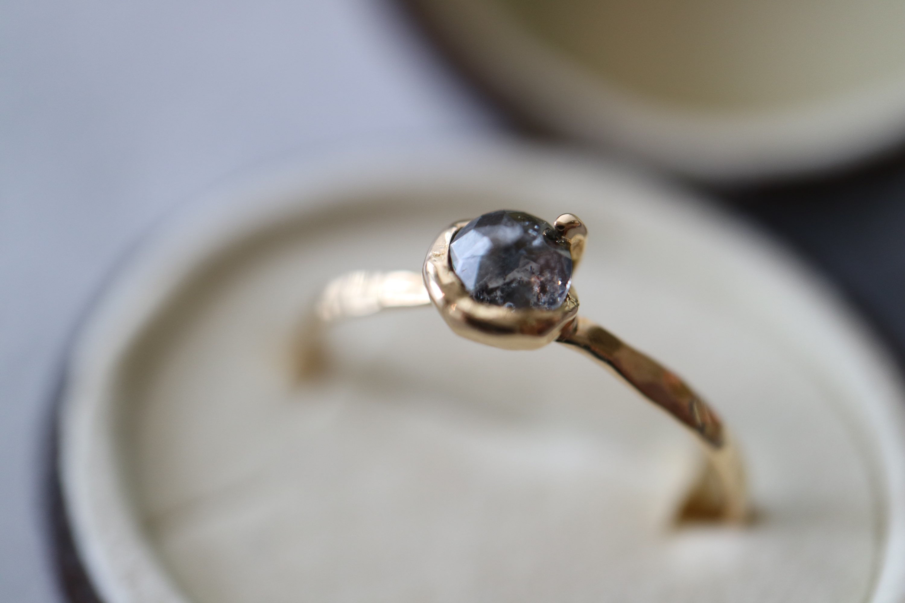 Salt and Pepper Diamond Ring