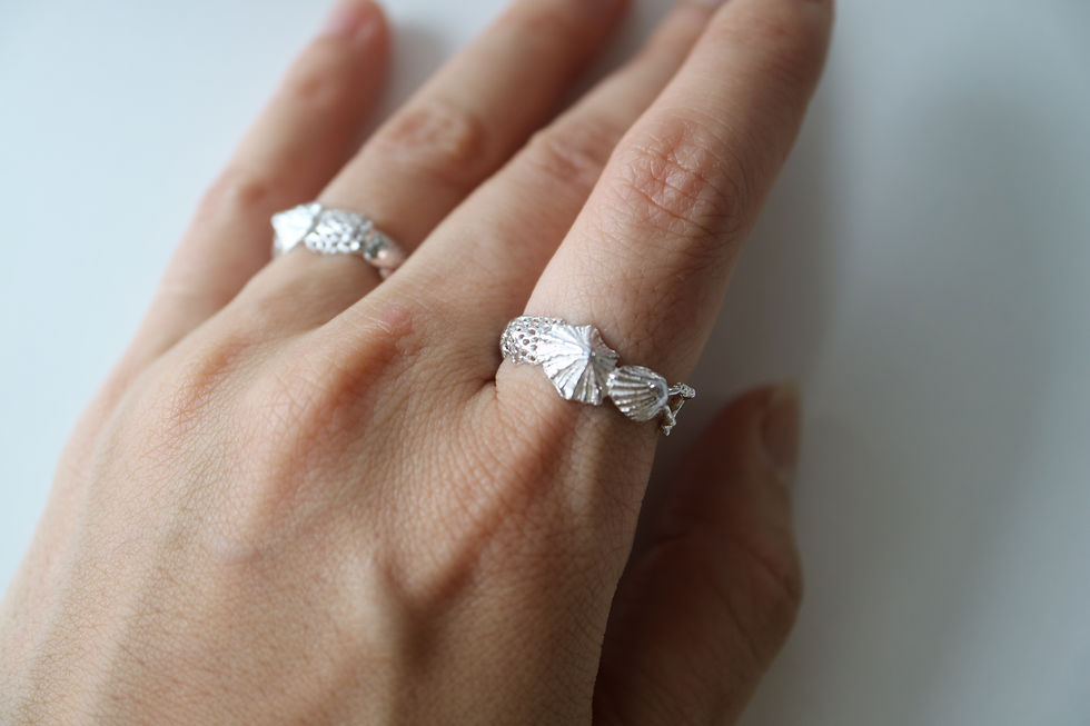 サムネイル： Shell Cuff ring -Silver color-  (24R-12 )