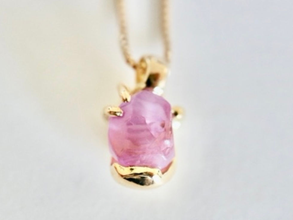 サムネイル： Rough sapphire  K18   Necklace-Pink-（20N-06）