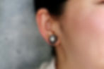 サムネイル： Black Spinel Pierced Earrings (20P Ja-33)