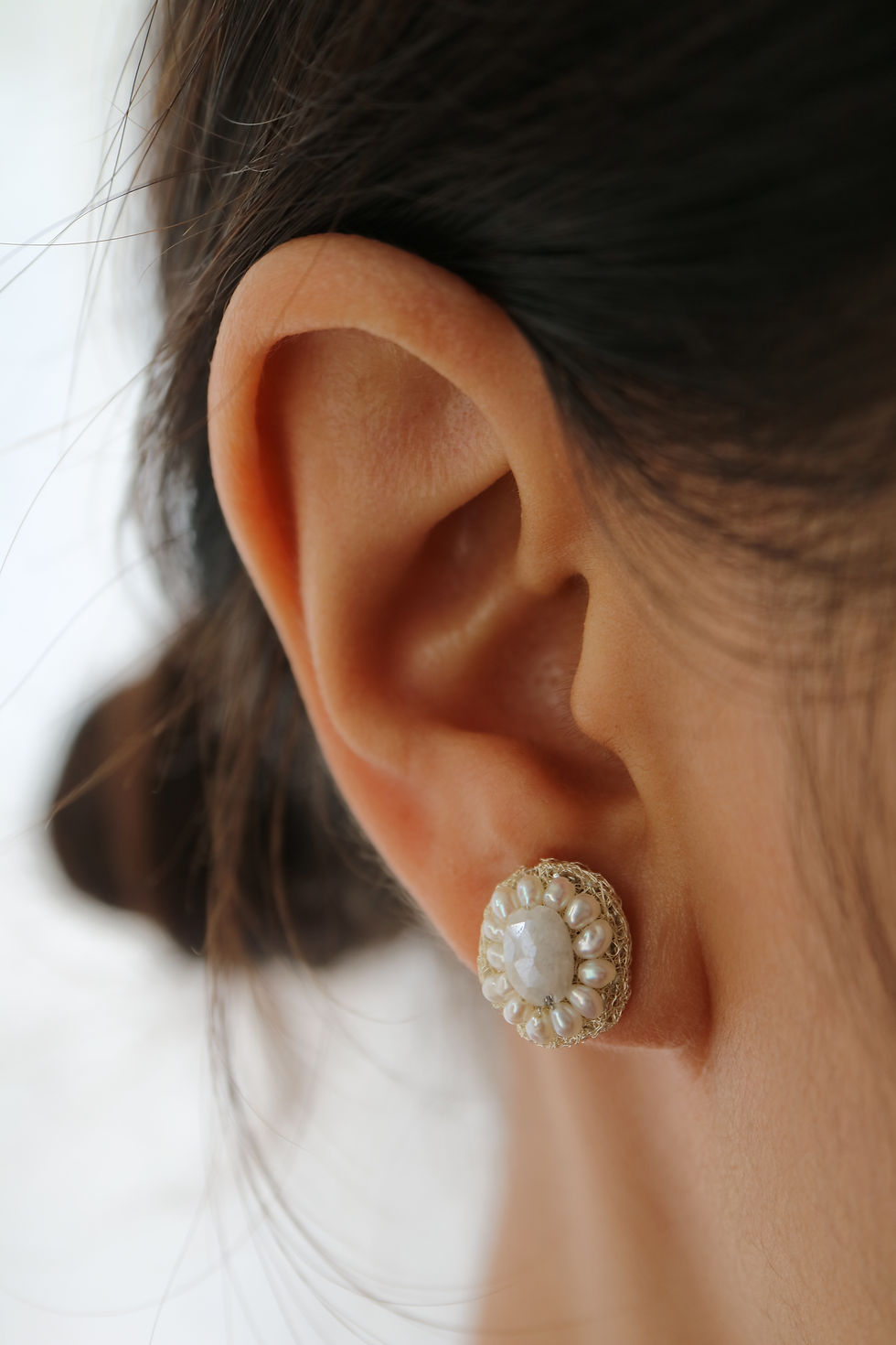 Thumbnail: Sillimanite Pierced Earrings (20P Ja-03)