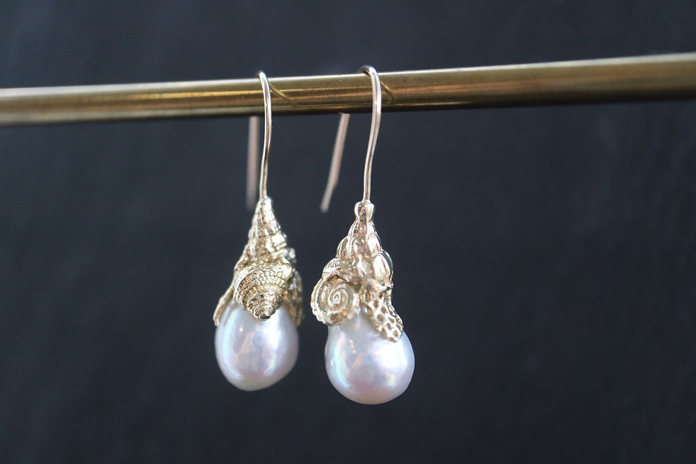 サムネイル： Drop Pearl K10 Pierced Earrings (24P-21)