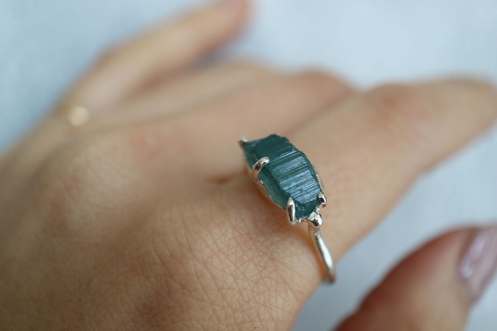 サムネイル： M様ご予約分　Rough tourmaline SV925 Ring (25RS-07)