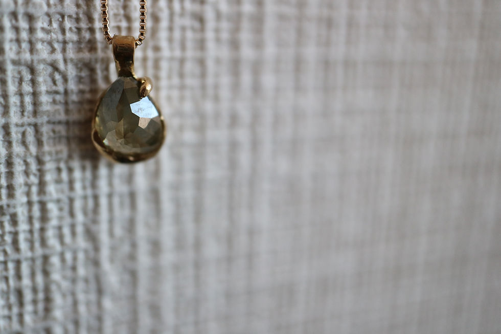 サムネイル： Diamond K18 Necklace（Moss Green）（24N-06)