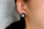 サムネイル： Black Spinel Pierced Earrings (20P Ja-33)