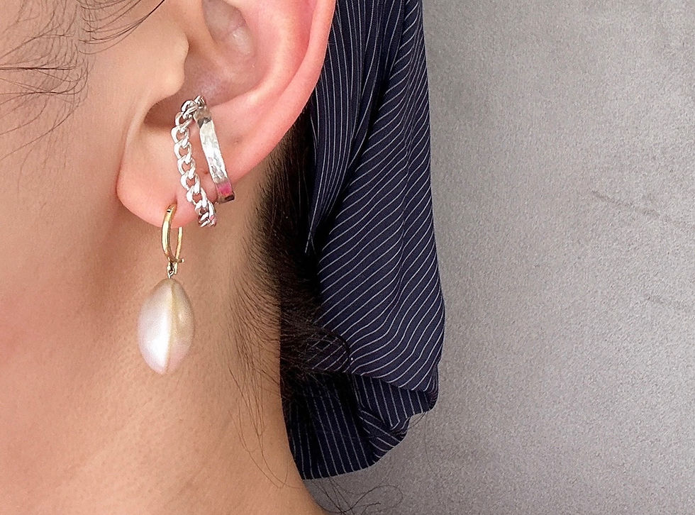Thumbnail: Silver Chain Ring/Ear cuff (CR-01)