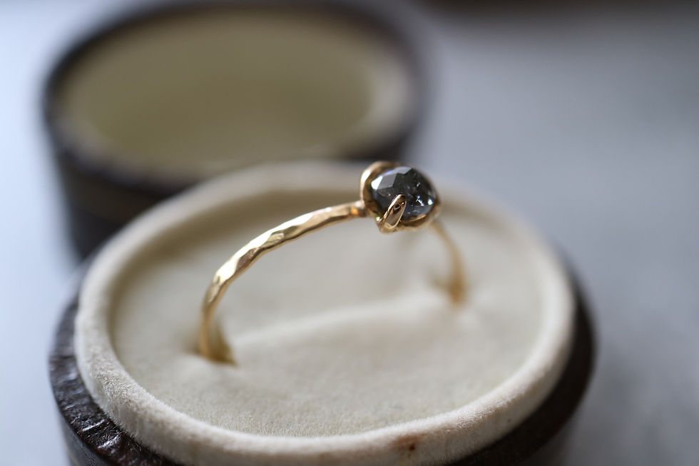 Thumbnail: Salt and Pepper Diamond Ring
