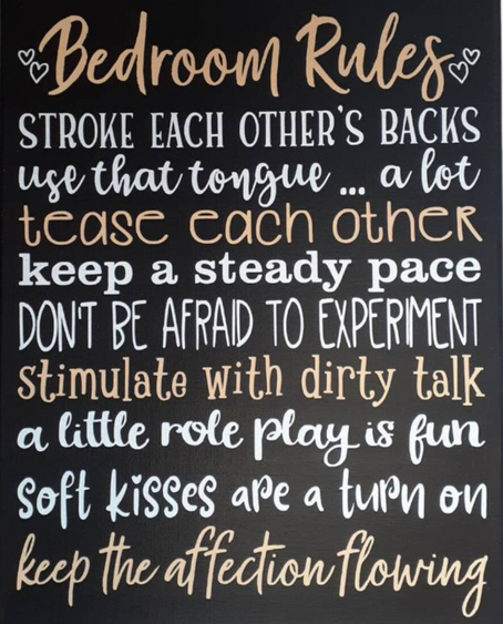 bedroom rules text list
