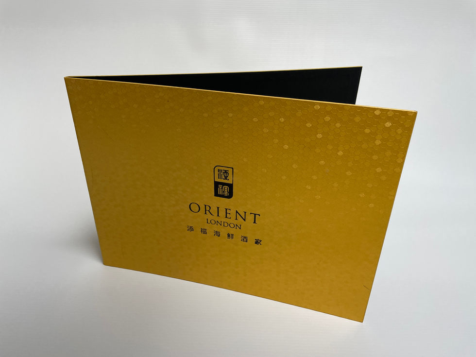 Gold and Yellow Menu Designed for Chinese Restaurant by Our Graphic Design Company