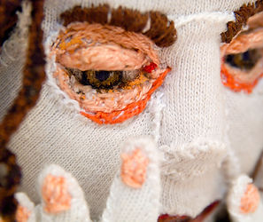 textile art installation contemporary  hand embroidery