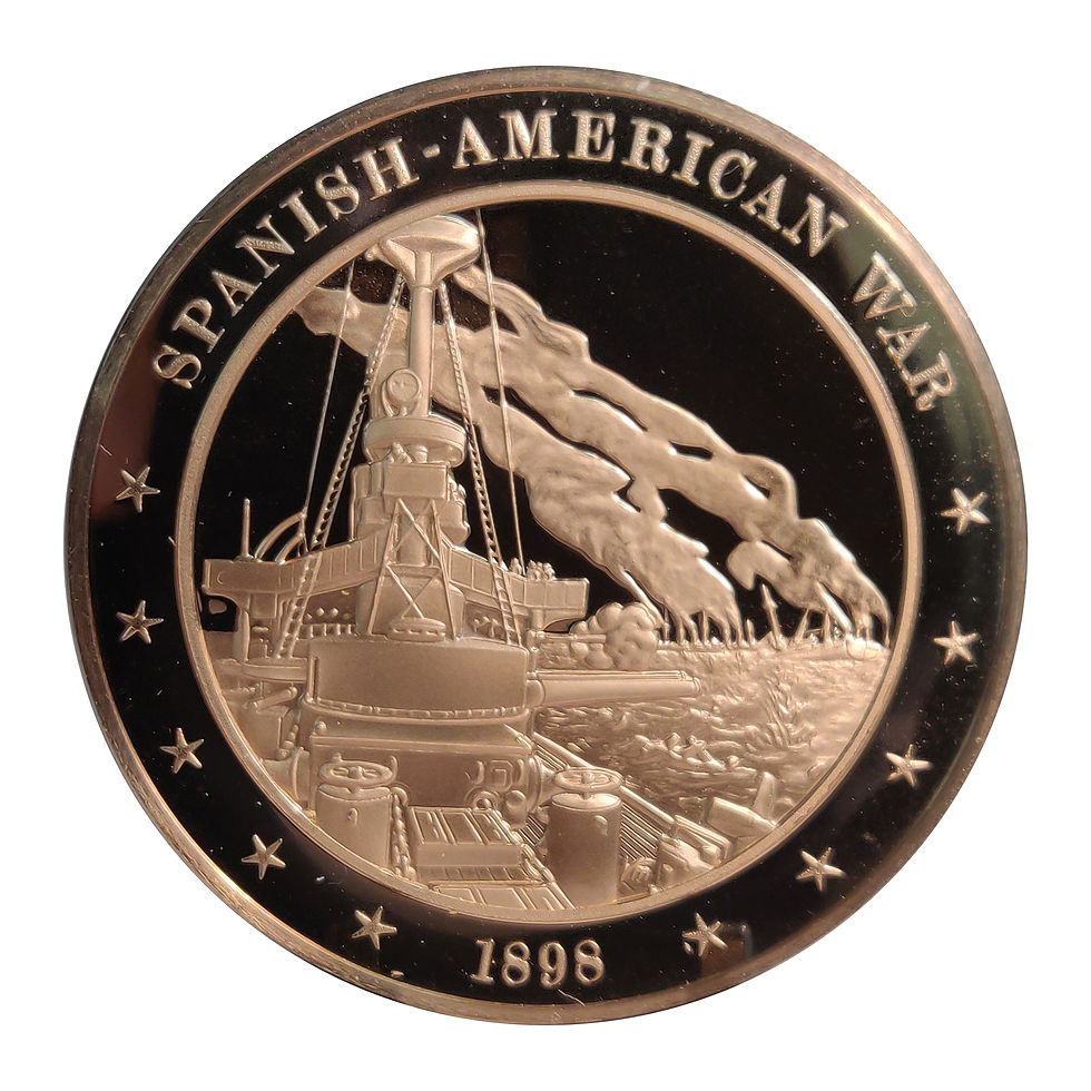 Medalla de la Guerra hispano-estadounidense en 1898, hecha por la Franklin Mint