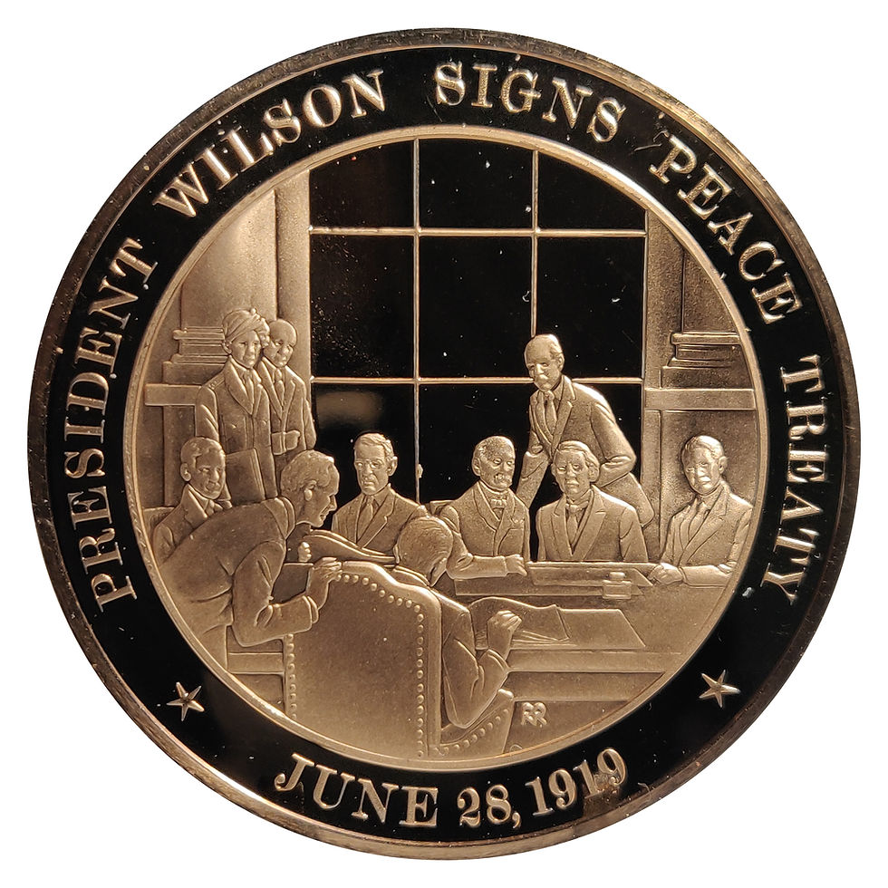 Medalla la firma de paz por el presidente Wilson, 1919, WWI