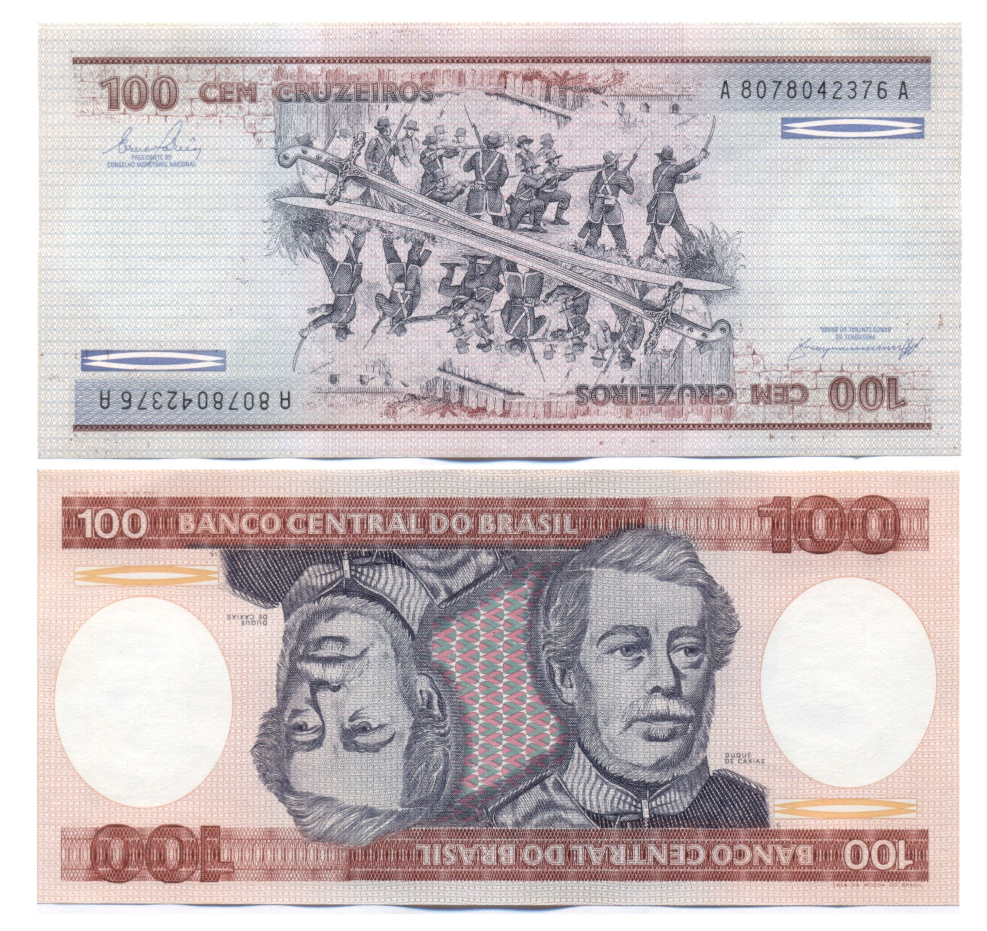 Billete de 100 Cruzeiros de Brasil, 1984 ND, UNC