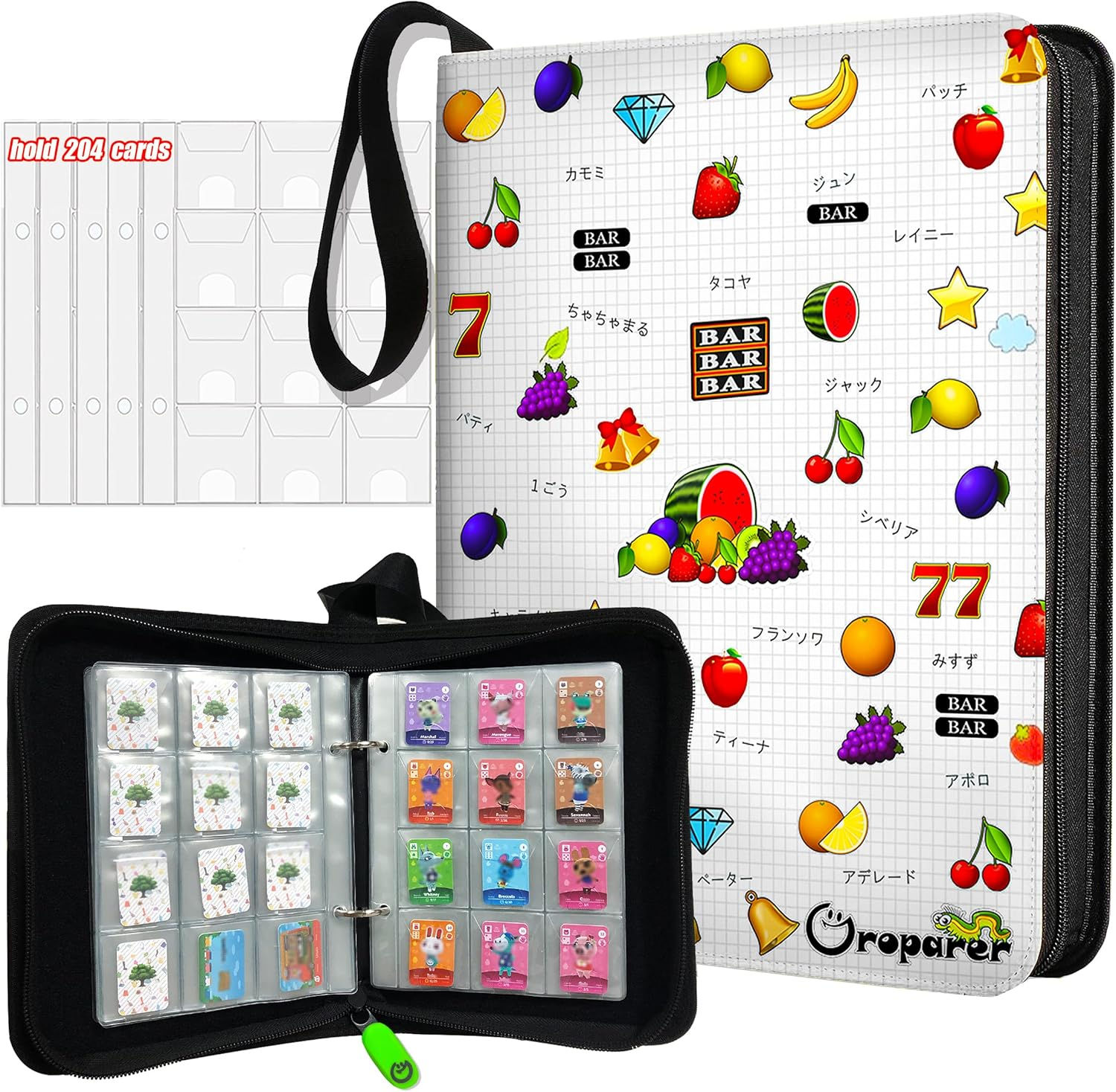 Álbum para tarjetas de memoria o Mini Amiibo, color blanco, 204 bolsillos, NFC