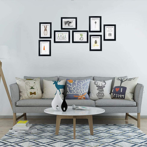 Juego De 6 Marcos De Fotos Negros Ditwis - Tamaño 13x18 Cm Con Passepartout O 15x20 Cm Sin, Para Pared O Mesa, Ideal Dormitorio Y Salón