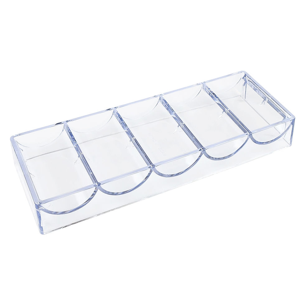 Miniatura: Bandeja de acrílico transparente de 40 mm para 100 fichas, monedas y medallas