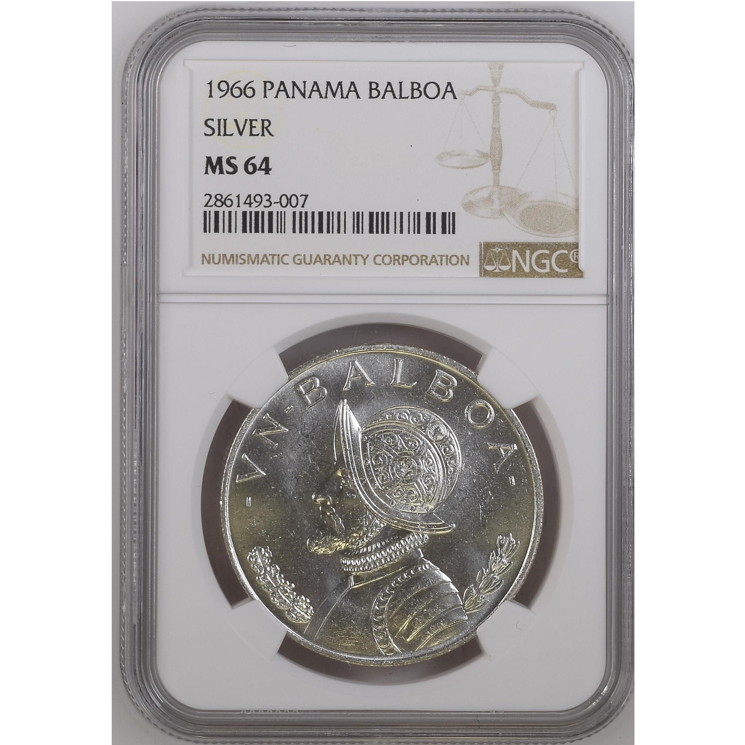 1 Balboa de 1966 MS64 , Certificada