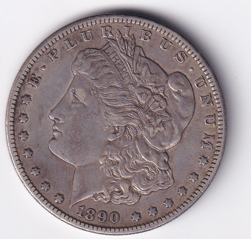 1890-CC Morgan Silver Dollar – Carson City – Plata 90% – Moneda original EE.UU.