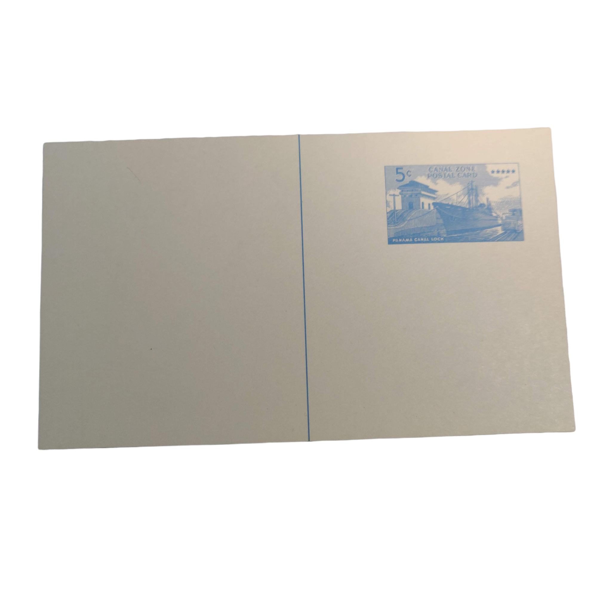 Entero postal de la Zona del Canal de 1969, postal barco en las esclusa