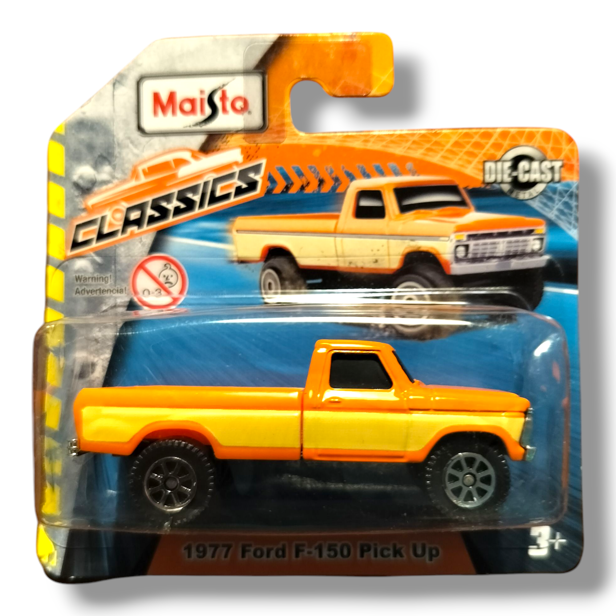 Maisto Classics, 1977 Ford F-150 Pick Up, Naranja. Escala 1/64.
