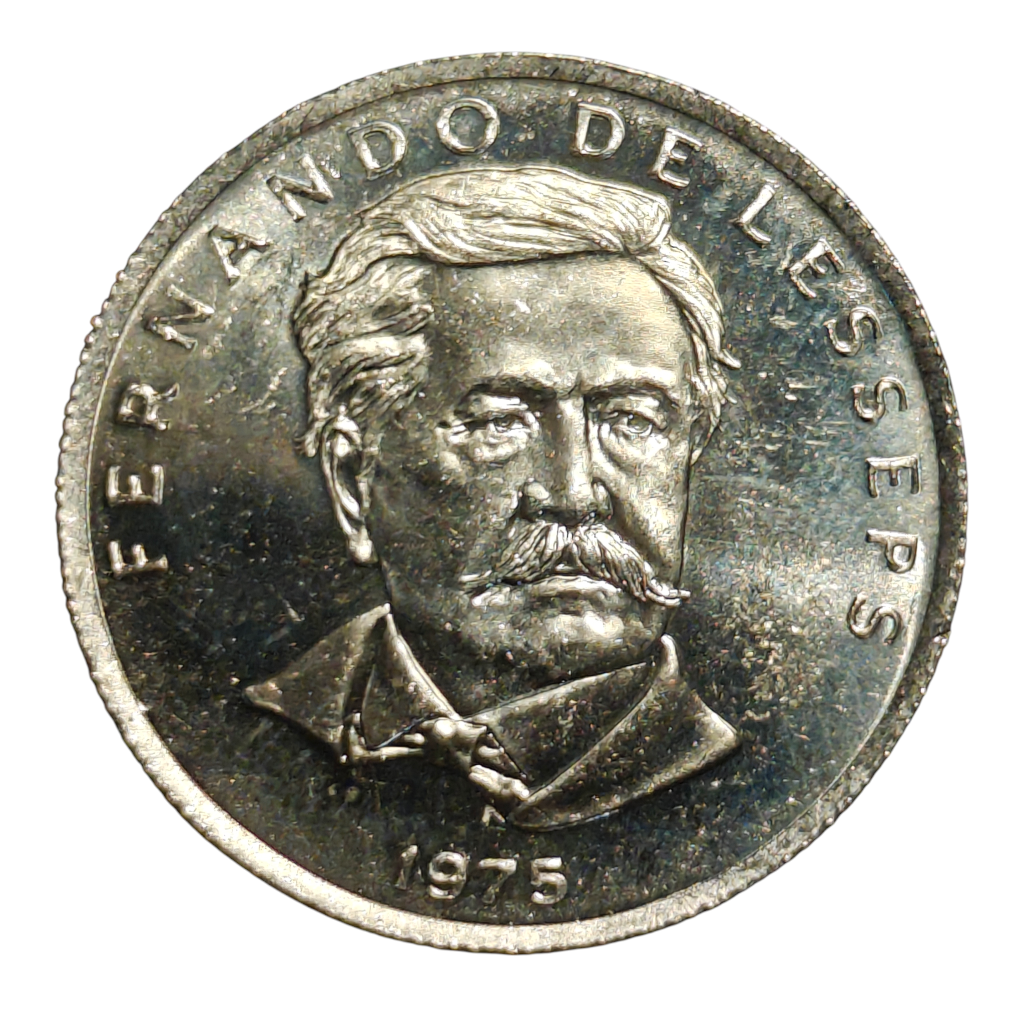 50 centésimos de Balboa de 1975, Fernando de Lesseps, tipo BU, Royal Ca