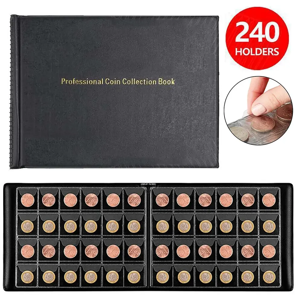 Miniatura: Álbum para monedas, 240 bolsillos, colección de monedas