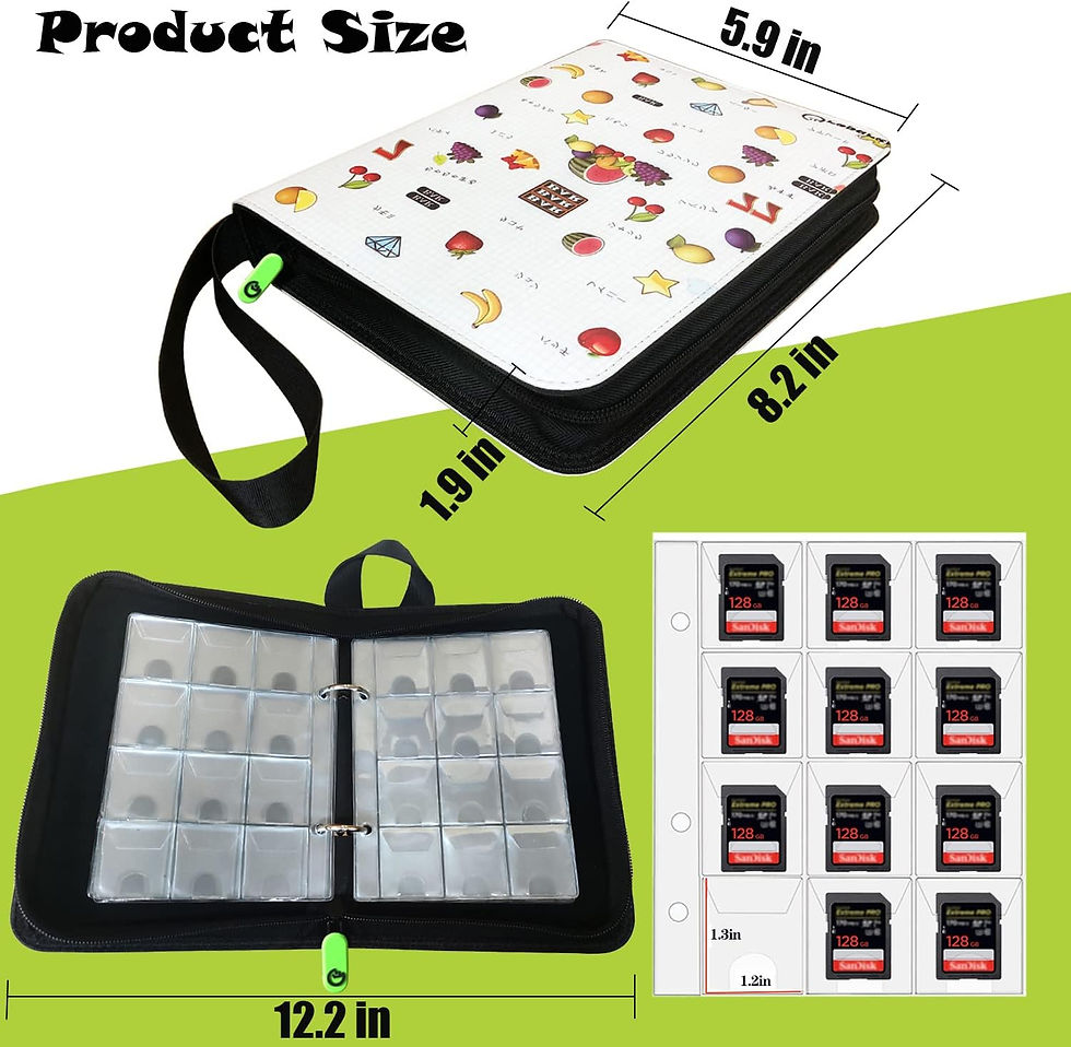 Miniatura: Álbum para tarjetas de memoria o Mini Amiibo, color blanco, 204 bolsillos, NFC