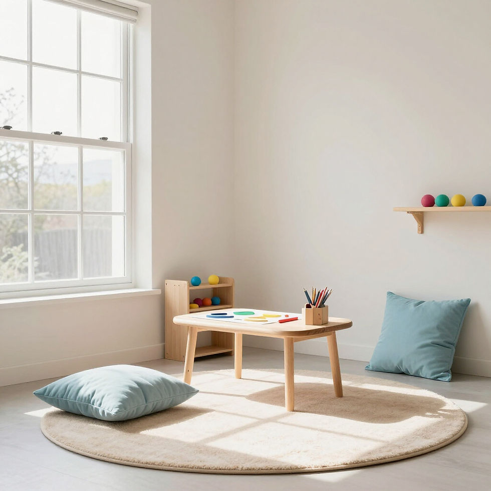 A peaceful play therapy environment