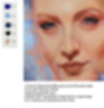 Andrea Steinbauer, “Sylvie”, oil on board, 20x 20cm. Example how I used French Ultramarine Blue in a portrait painting.