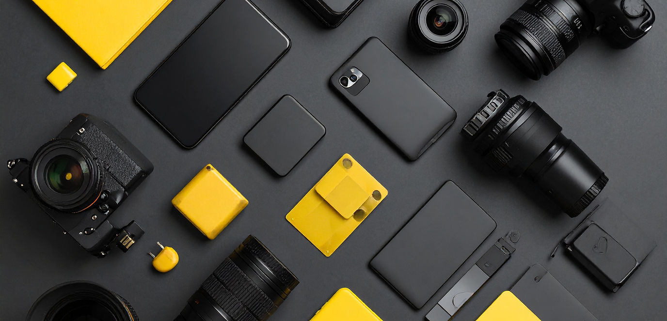 Firefly_create an amimation highlting photography, video, and content creation with black