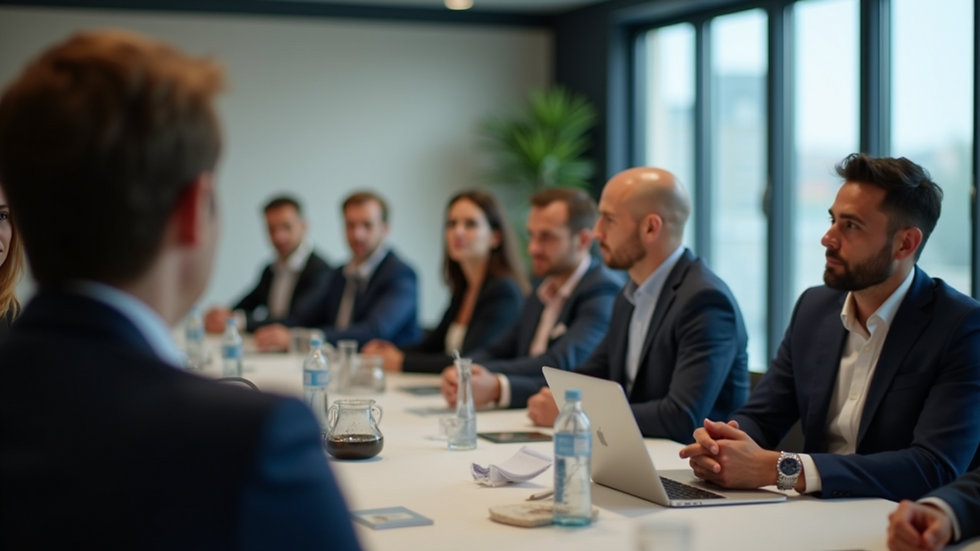 Close-up view of a conference room with export professionals attending a workshop
