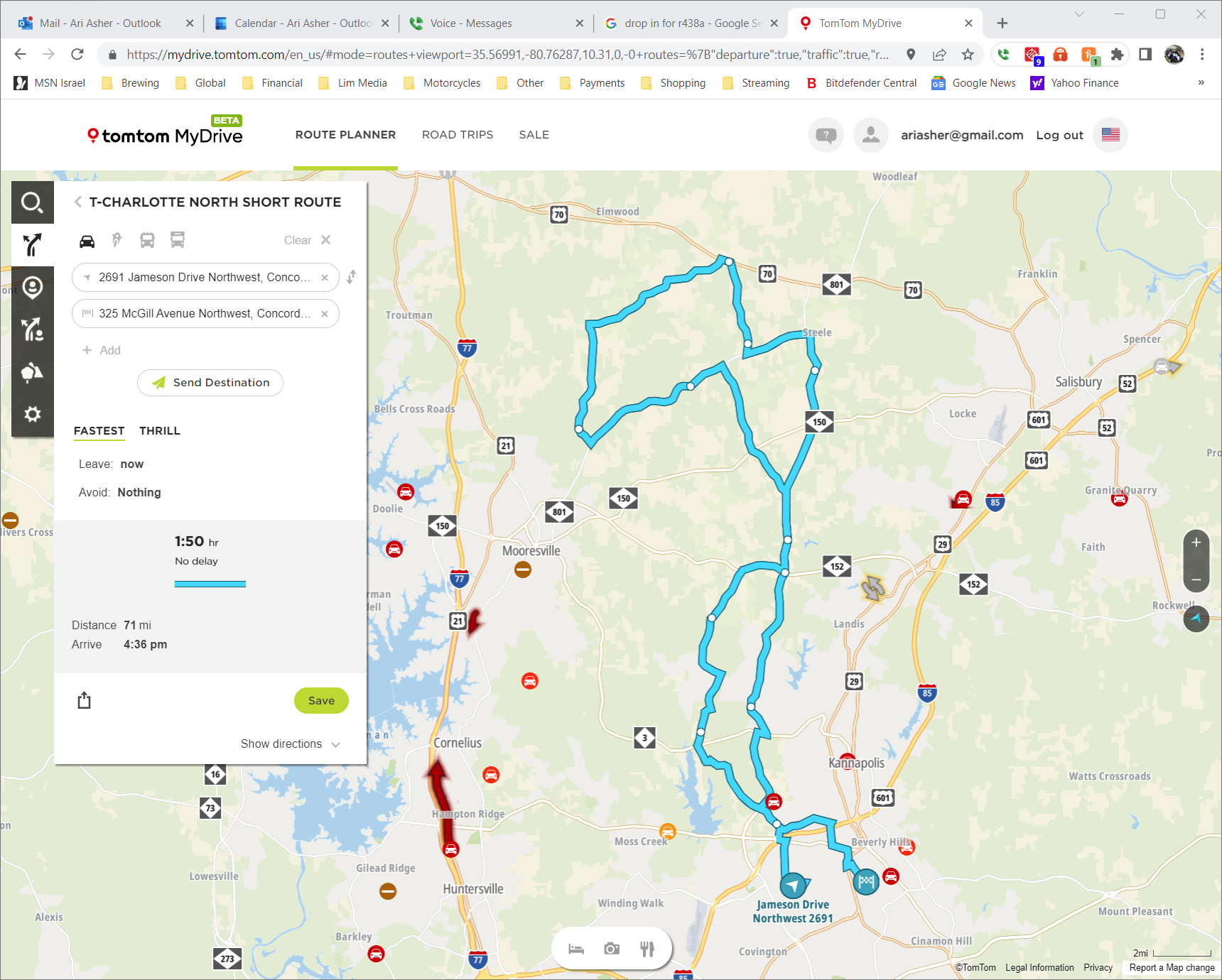 Charlotte North short route