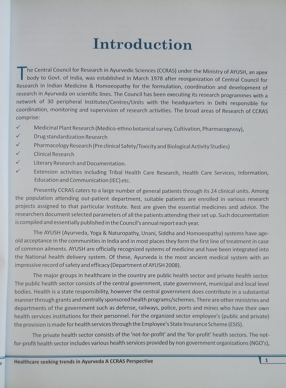 Thumbnail: Healthcare Seeking Trends in  Ayurveda  A CCRAS Perspective (English)