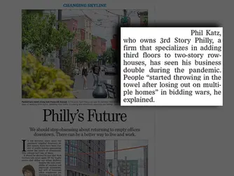 3rd Story Philly on front page of Inquirer