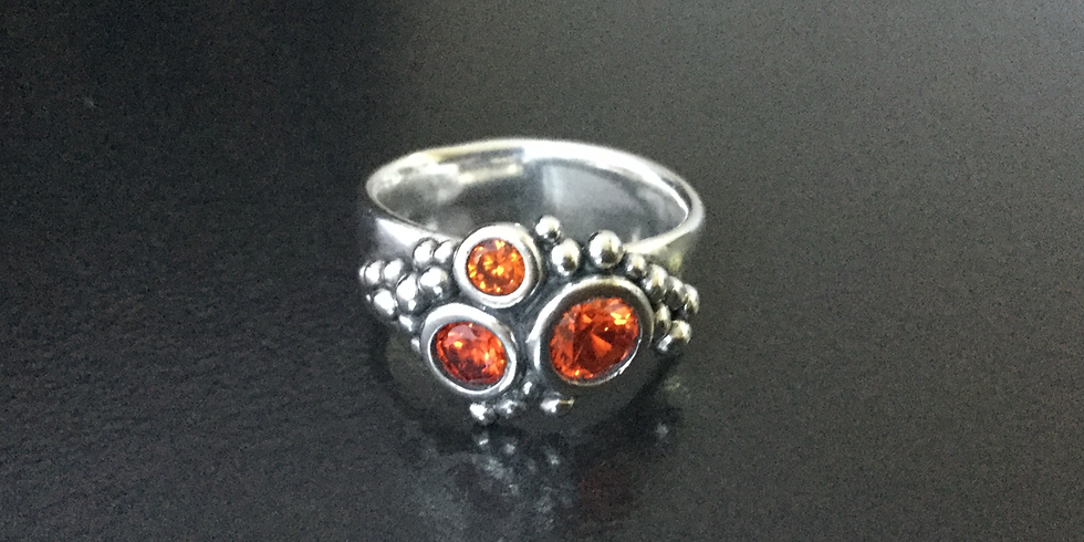 SOLD OUT Silver Clay Sparkly Gemstone Rings