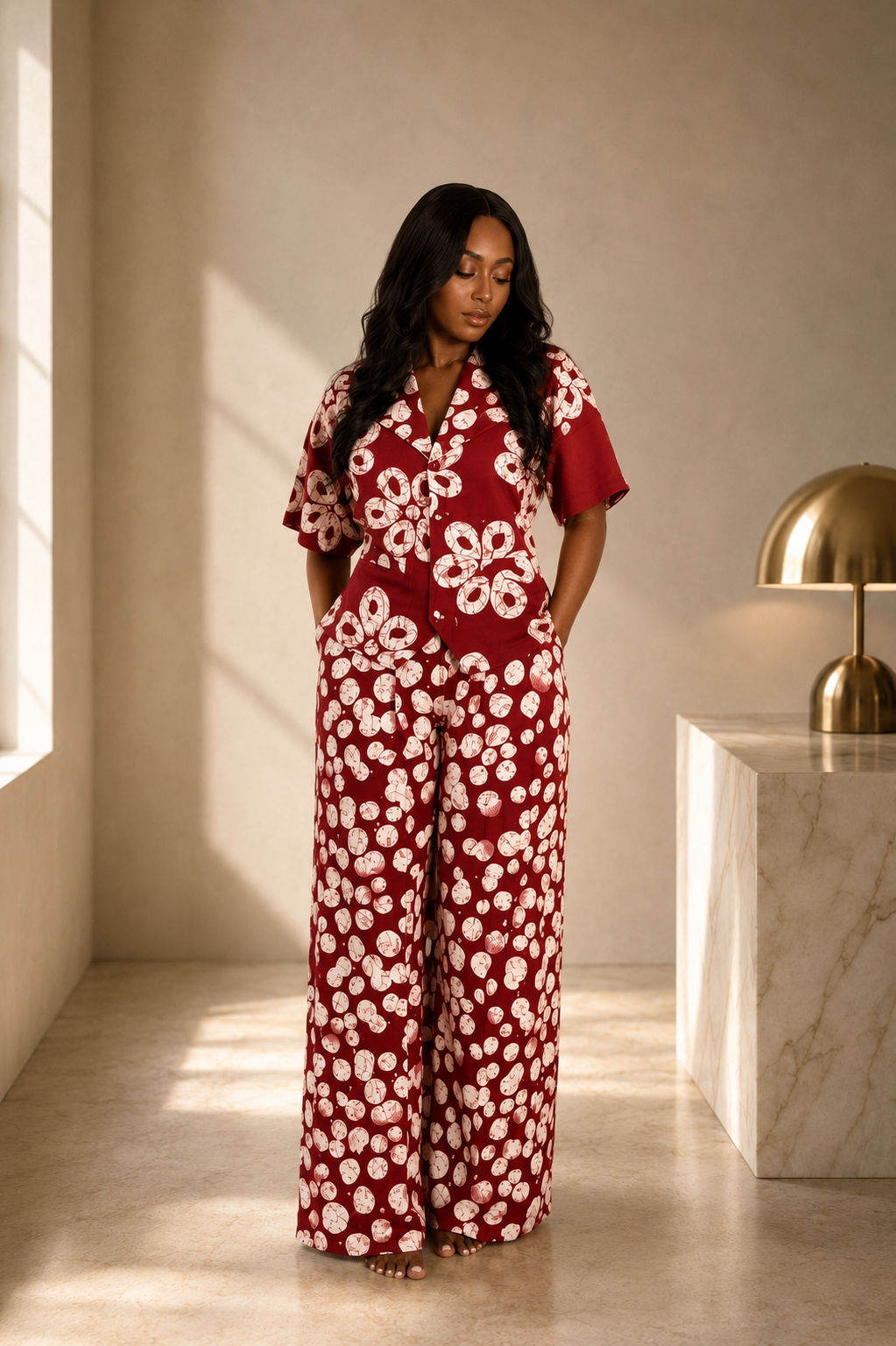 Lexi Pants Set - Wine