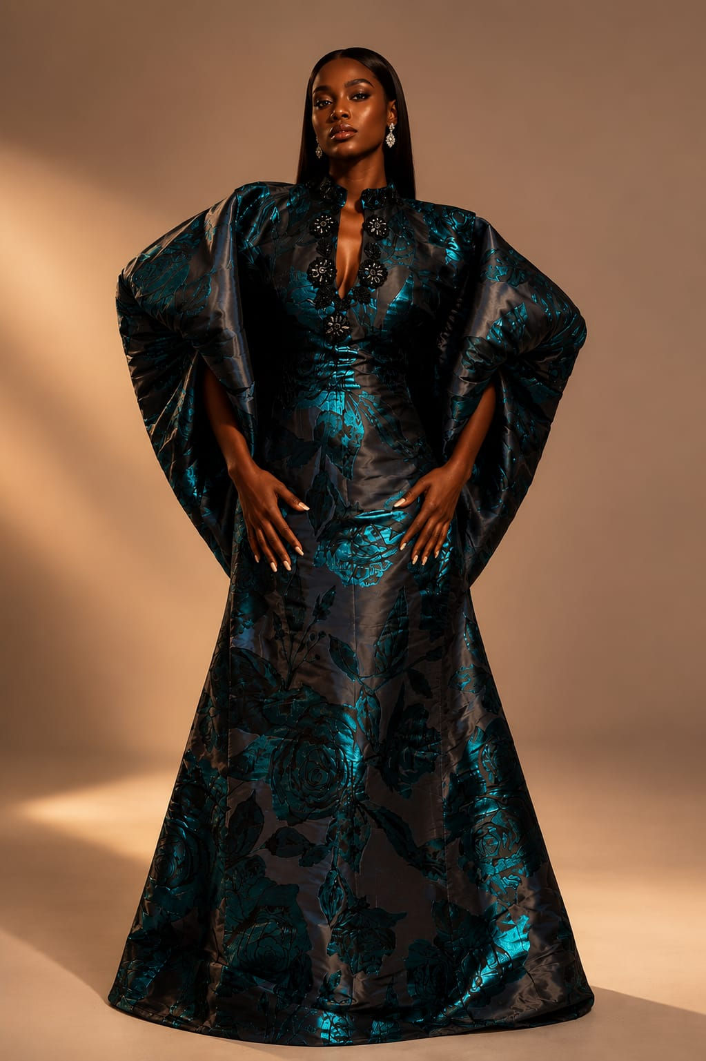Nia Luxury Bubu Dress - Emerald Green