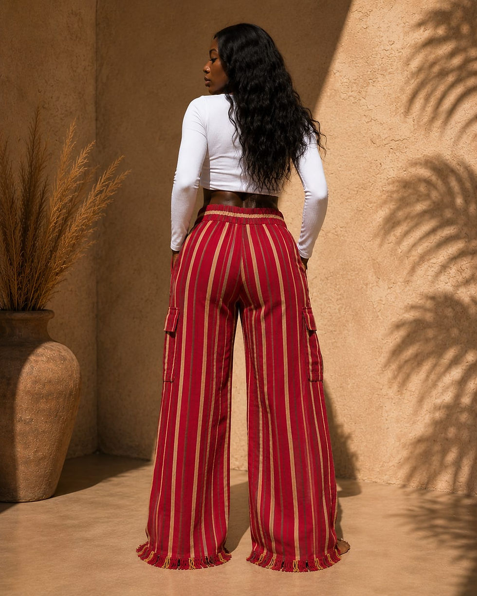 Thumbnail: Korto Cargo Pants - Biege & Wine 